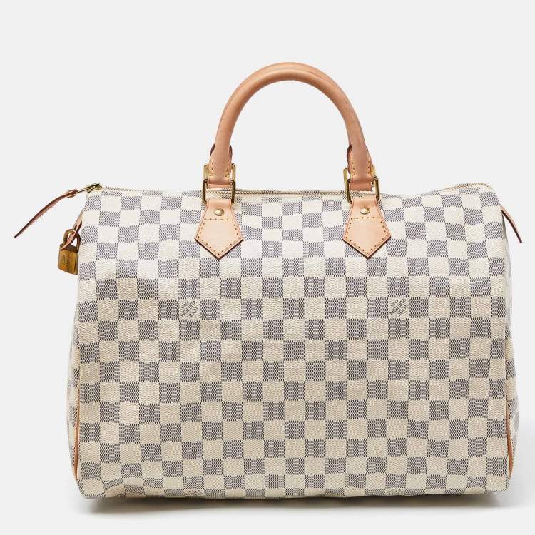 Pre Owned Louis Vuitton Damier Azur Canvas Speedy 35 Bag