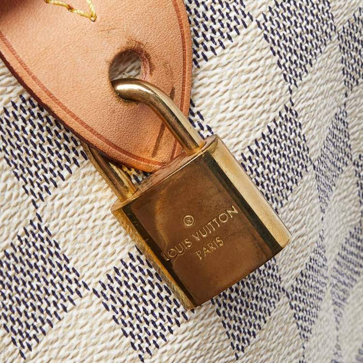 Pre Owned Louis Vuitton Damier Azur Canvas Speedy 35 Bag