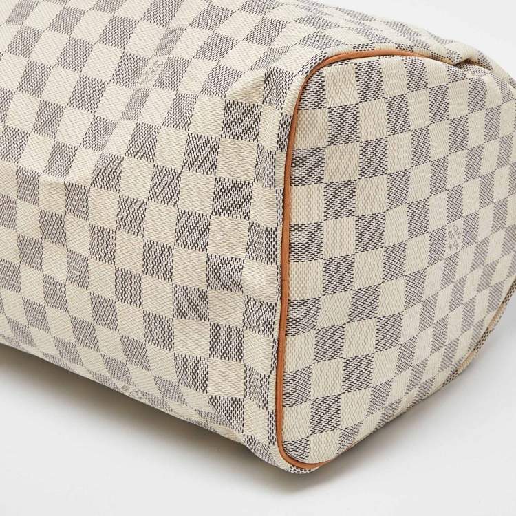 Pre Owned Louis Vuitton Damier Azur Canvas Speedy 35 Bag