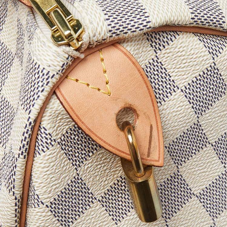 Pre Owned Louis Vuitton Damier Azur Canvas Speedy 35 Bag