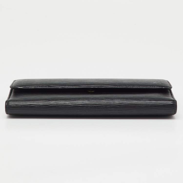 Pre Owned Louis Vuitton Black Epi Leather  Porte Tresor Wallet