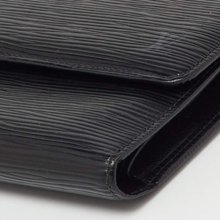 Pre Owned Louis Vuitton Black Epi Leather  Porte Tresor Wallet