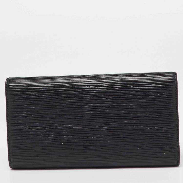Pre Owned Louis Vuitton Black Epi Leather  Porte Tresor Wallet