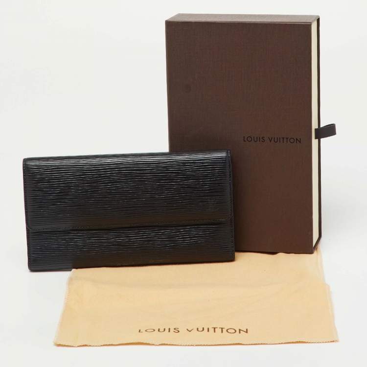 Pre Owned Louis Vuitton Black Epi Leather  Porte Tresor Wallet
