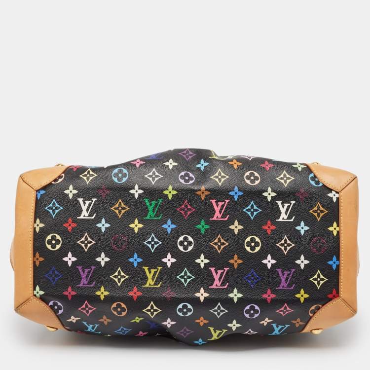 Pre Owned Louis Vuitton Black Multicolor Monogram Canvas Ursula Bag