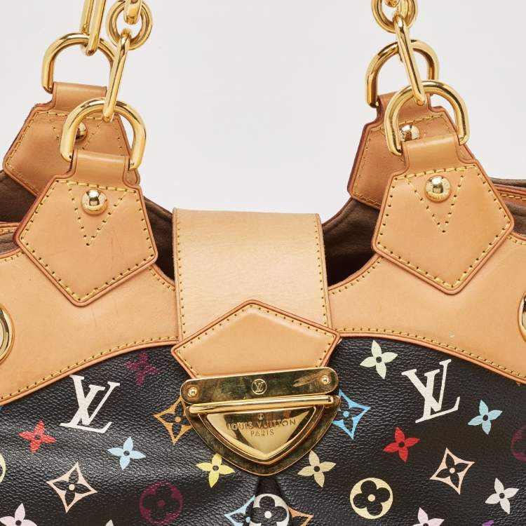 Pre Owned Louis Vuitton Black Multicolor Monogram Canvas Ursula Bag