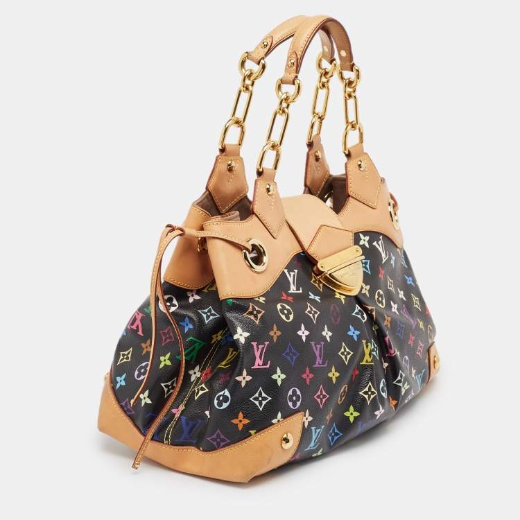 Pre Owned Louis Vuitton Black Multicolor Monogram Canvas Ursula Bag