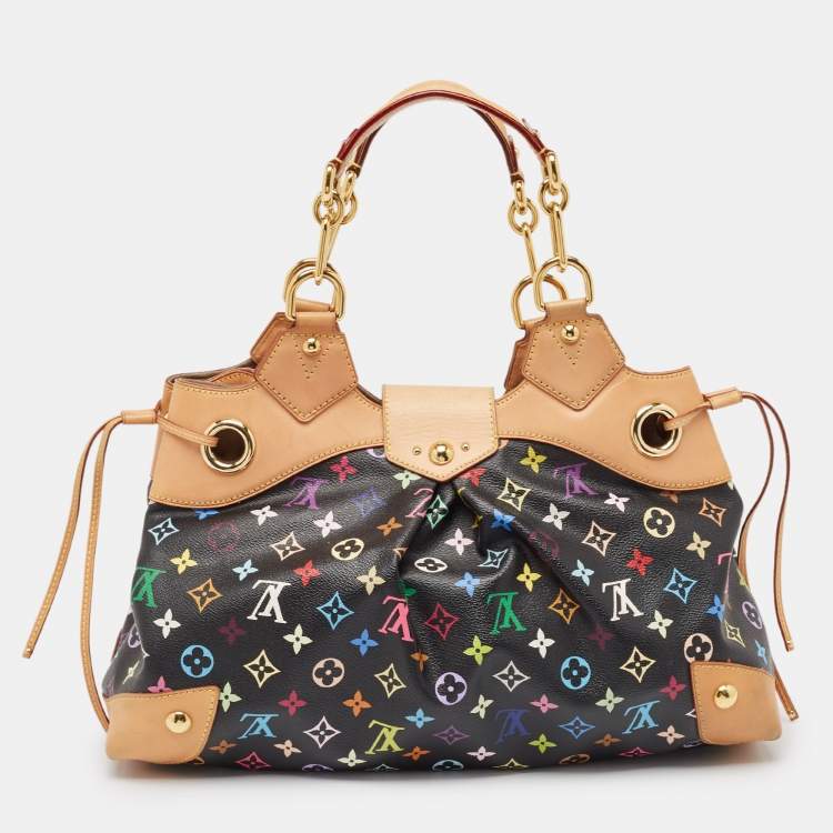 Pre Owned Louis Vuitton Black Multicolor Monogram Canvas Ursula Bag