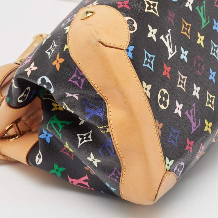 Pre Owned Louis Vuitton Black Multicolor Monogram Canvas Ursula Bag