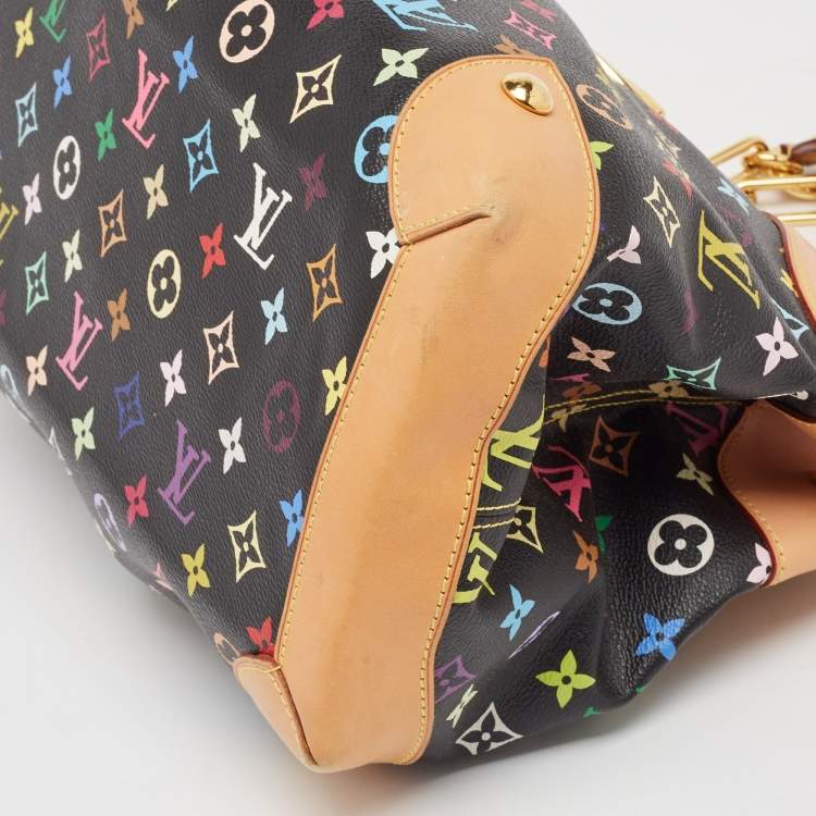 Pre Owned Louis Vuitton Black Multicolor Monogram Canvas Ursula Bag