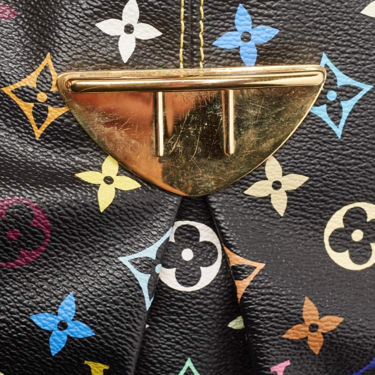 Pre Owned Louis Vuitton Black Multicolor Monogram Canvas Ursula Bag