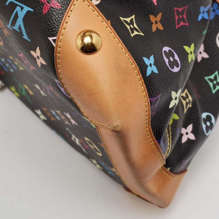 Pre Owned Louis Vuitton Black Multicolor Monogram Canvas Ursula Bag