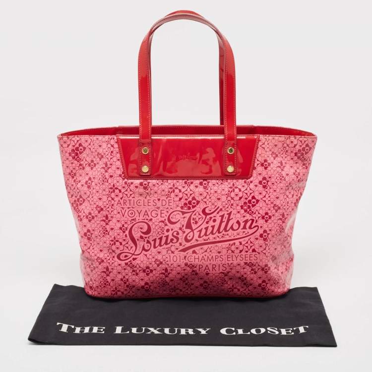 Pre Owned Louis Vuitton x Takashi Murakami Coated Fabric Cosmic Blossom Tote