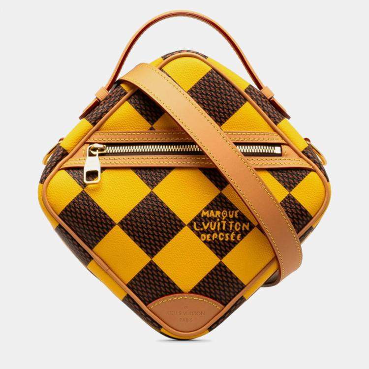 Pre Owned Louis Vuitton Volcano Orange Damier Pop Chess Handbag