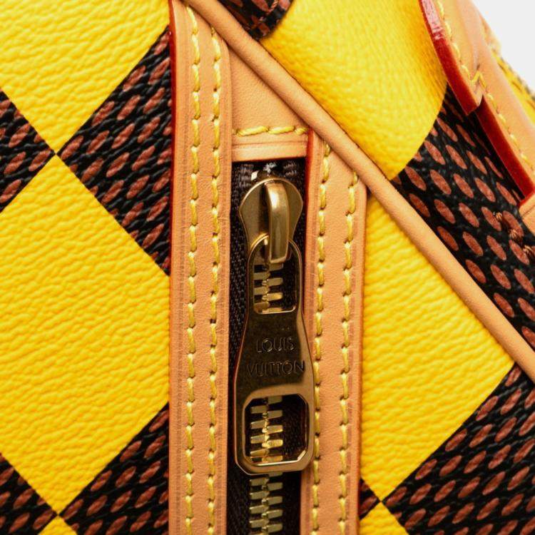 Pre Owned Louis Vuitton Volcano Orange Damier Pop Chess Handbag
