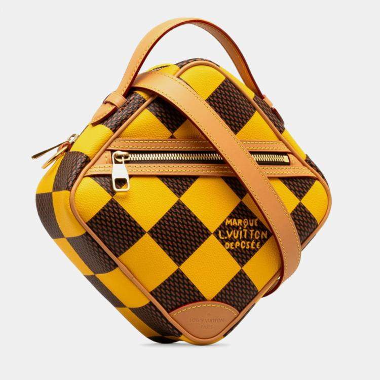 Pre Owned Louis Vuitton Volcano Orange Damier Pop Chess Handbag