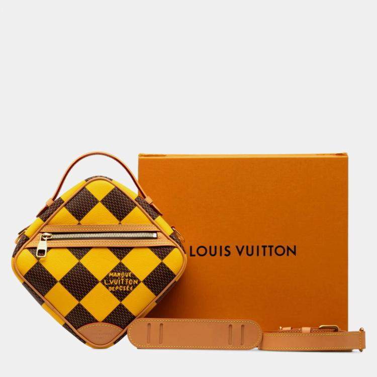 Pre Owned Louis Vuitton Volcano Orange Damier Pop Chess Handbag
