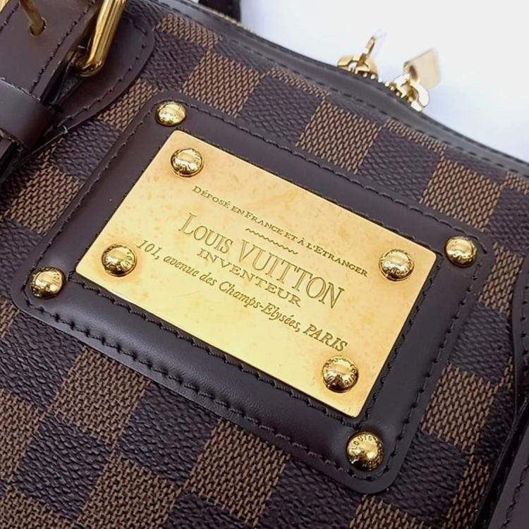 Pre Owned Louis Vuitton Brown Damier Ebene Canvas Berkley Tote Bag