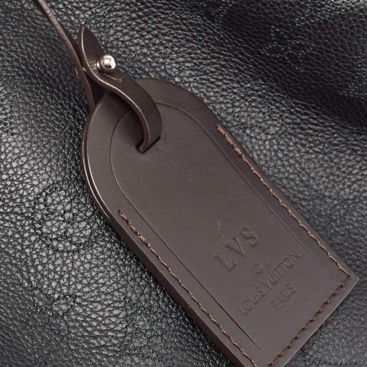 Pre Owned Louis Vuitton Black Monogram Mahina Leather Carmel Hobo