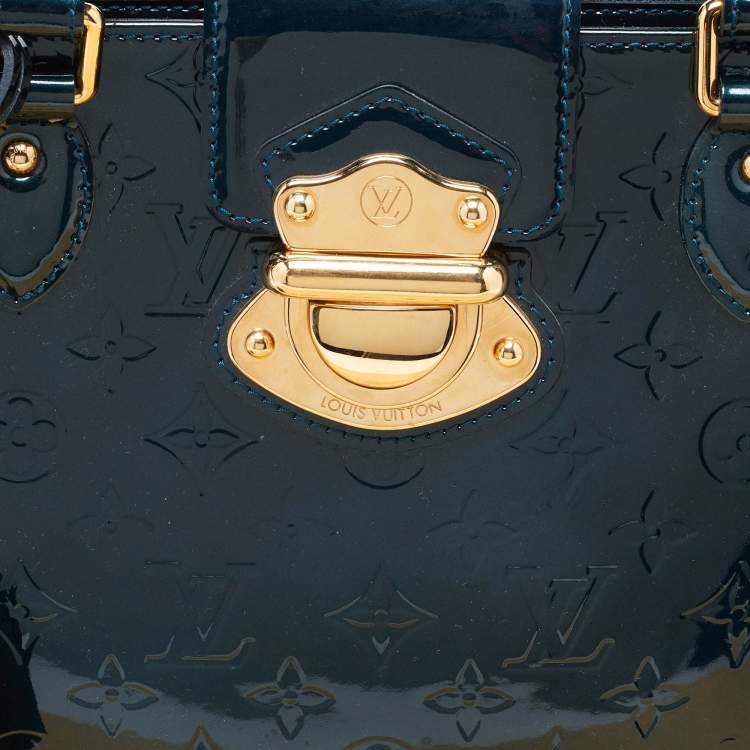 Pre Owned Louis Vuitton Bleu Nuit Monogram Vernis Melrose Avenue Bag