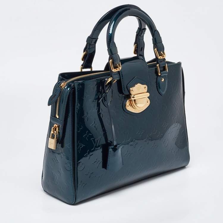 Pre Owned Louis Vuitton Bleu Nuit Monogram Vernis Melrose Avenue Bag