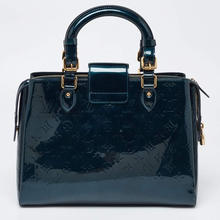 Pre Owned Louis Vuitton Bleu Nuit Monogram Vernis Melrose Avenue Bag