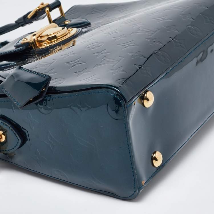 Pre Owned Louis Vuitton Bleu Nuit Monogram Vernis Melrose Avenue Bag