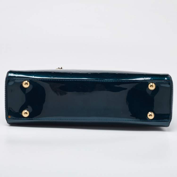 Pre Owned Louis Vuitton Bleu Nuit Monogram Vernis Melrose Avenue Bag