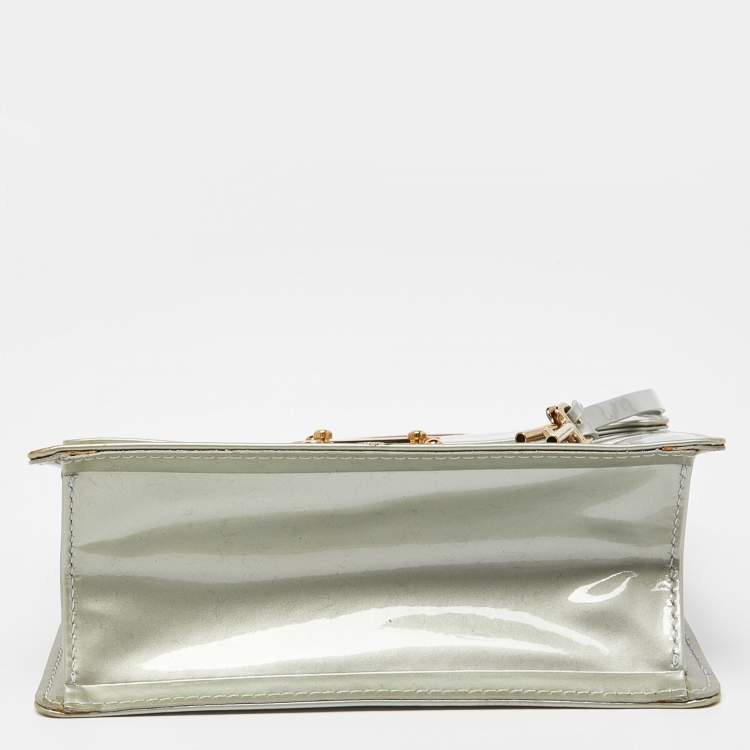 Pre Owned Louis Vuitton Silver Monogram Vernis Spring Street Bag