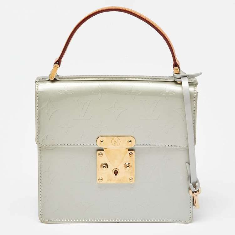 Pre Owned Louis Vuitton Silver Monogram Vernis Spring Street Bag
