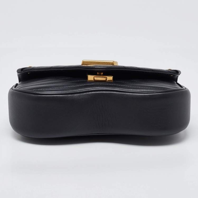 Pre Owned Louis Vuitton Black Leather New Wave Chain PM Bag