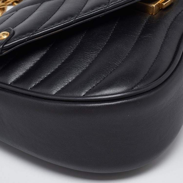 Pre Owned Louis Vuitton Black Leather New Wave Chain PM Bag