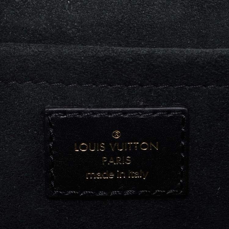 Pre Owned Louis Vuitton Black Leather New Wave Chain PM Bag