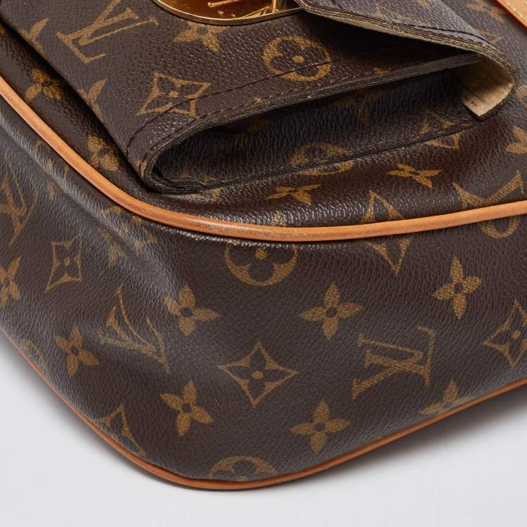 Pre Owned Louis Vuitton Brown Monogram Canvas Hudson GM Bag