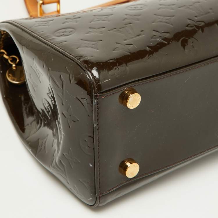 Pre Owned Louis Vuitton Vert Bronze Monogram Vernis Brea GM Bag