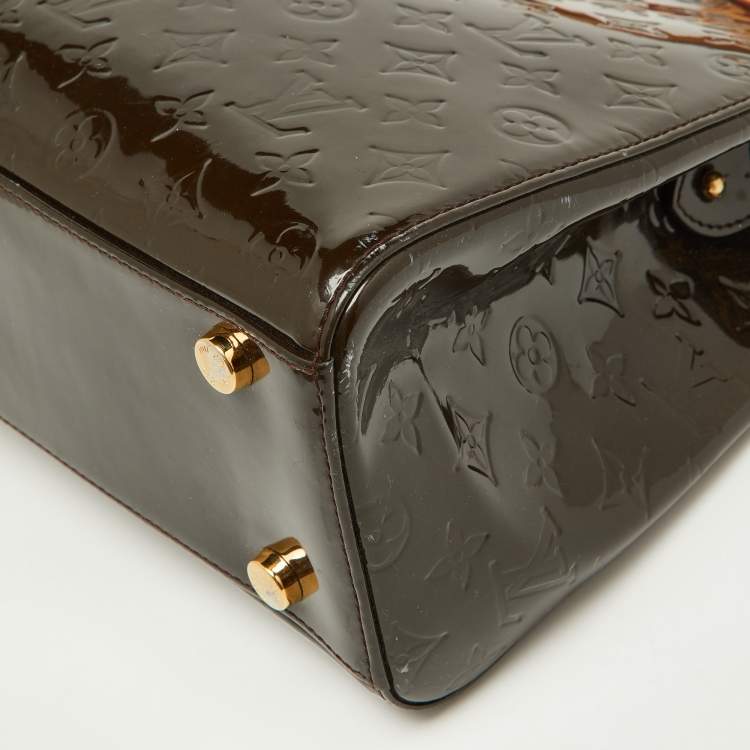 Pre Owned Louis Vuitton Vert Bronze Monogram Vernis Brea GM Bag