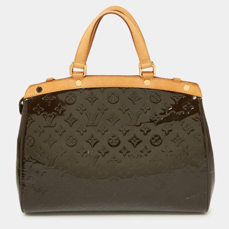 Pre Owned Louis Vuitton Vert Bronze Monogram Vernis Brea GM Bag