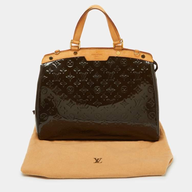 Pre Owned Louis Vuitton Vert Bronze Monogram Vernis Brea GM Bag