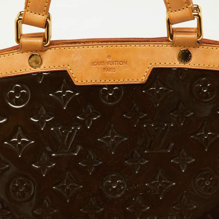 Pre Owned Louis Vuitton Vert Bronze Monogram Vernis Brea GM Bag