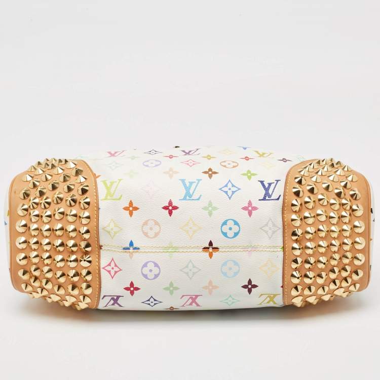 Pre Owned Louis Vuiton White Monogram Multicolore Canvas Chrissie MM Bag