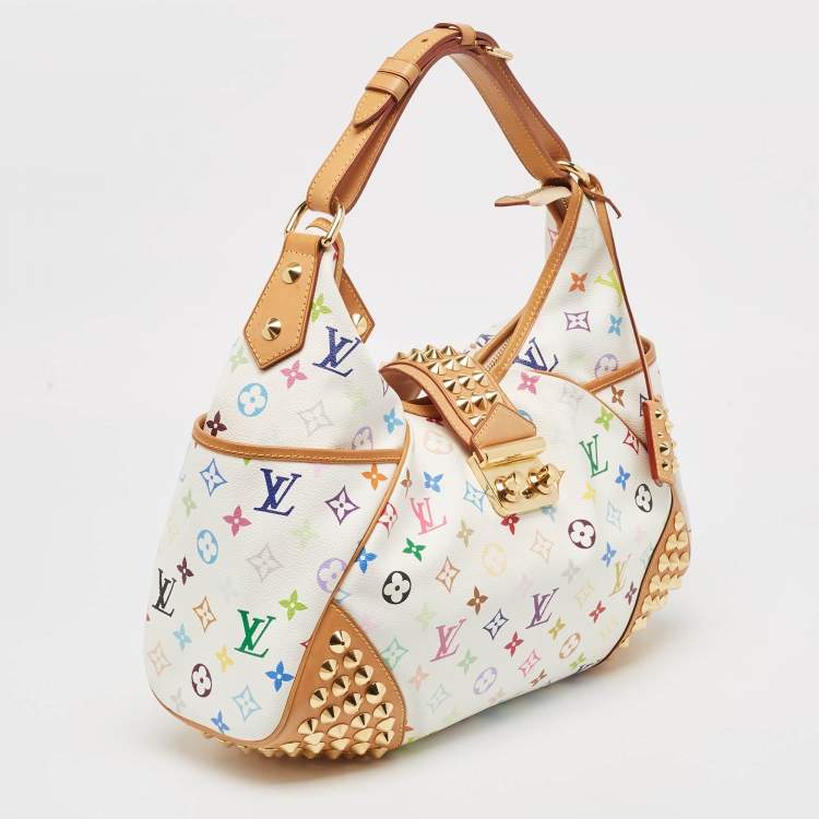 Pre Owned Louis Vuiton White Monogram Multicolore Canvas Chrissie MM Bag