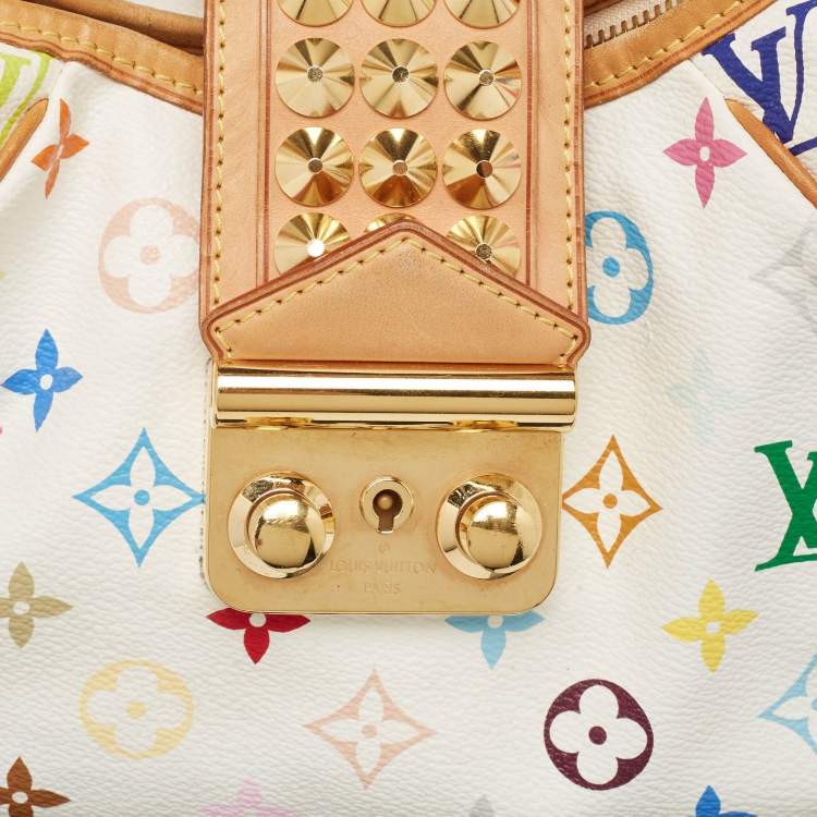 Pre Owned Louis Vuiton White Monogram Multicolore Canvas Chrissie MM Bag