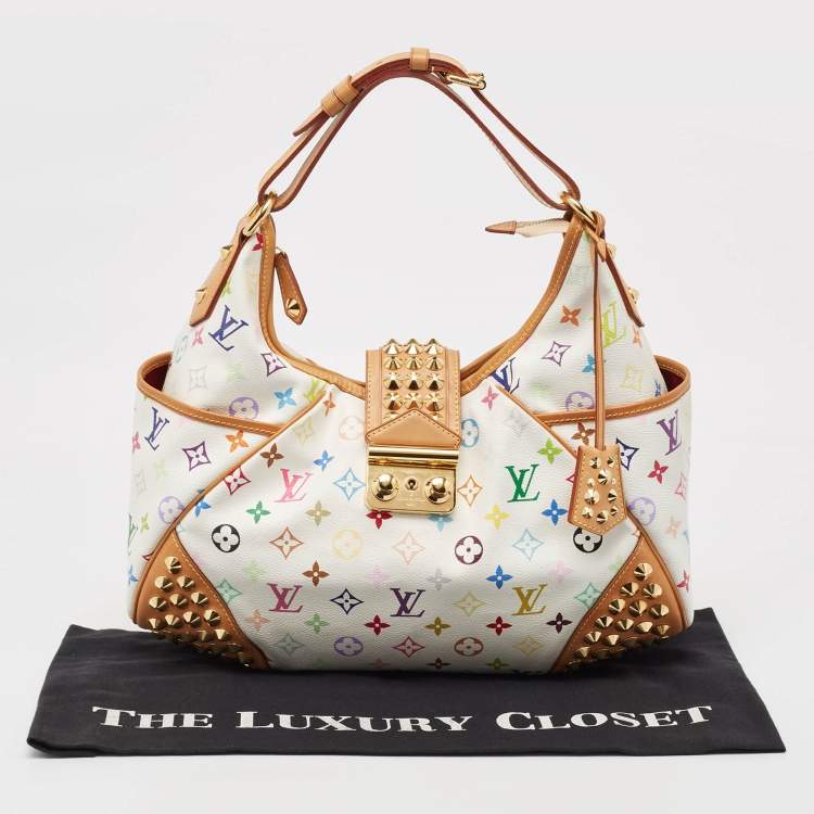 Pre Owned Louis Vuiton White Monogram Multicolore Canvas Chrissie MM Bag