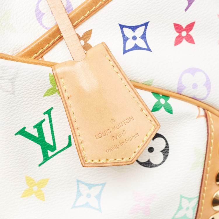 Pre Owned Louis Vuiton White Monogram Multicolore Canvas Chrissie MM Bag