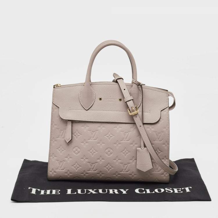 Pre Owned Louis Vuitton Beige Monogram Empreinte Leather Pont Neuf MM Bag