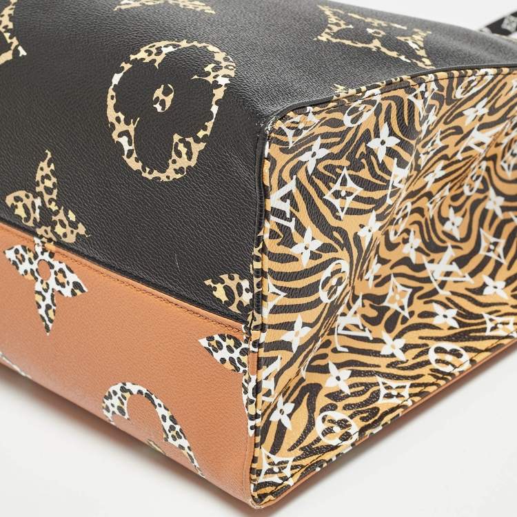 Pre Owned Louis Vuitton Black Monogram Giant Jungle Canvas Onthego GM Bag