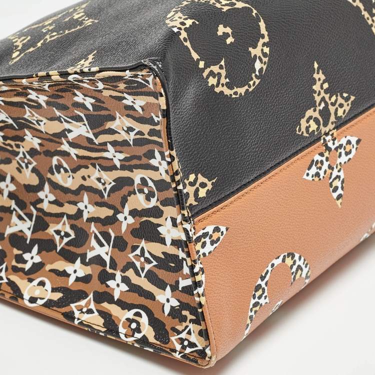 Pre Owned Louis Vuitton Black Monogram Giant Jungle Canvas Onthego GM Bag