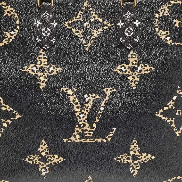 Pre Owned Louis Vuitton Black Monogram Giant Jungle Canvas Onthego GM Bag