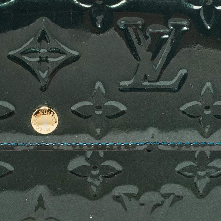 Pre Owned Louis Vuitton Bleu Nuit Monogram Vernis Sarah Wallet