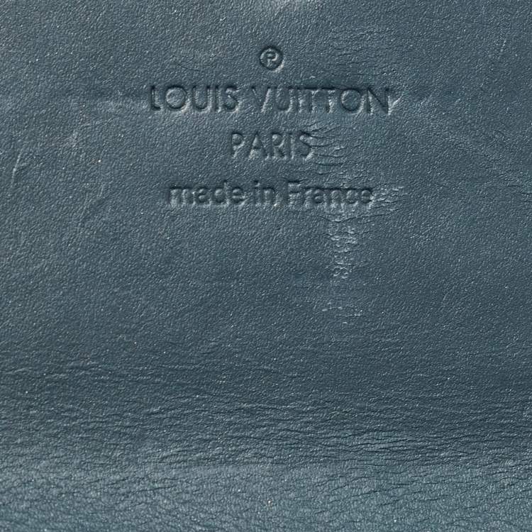 Pre Owned Louis Vuitton Bleu Nuit Monogram Vernis Sarah Wallet